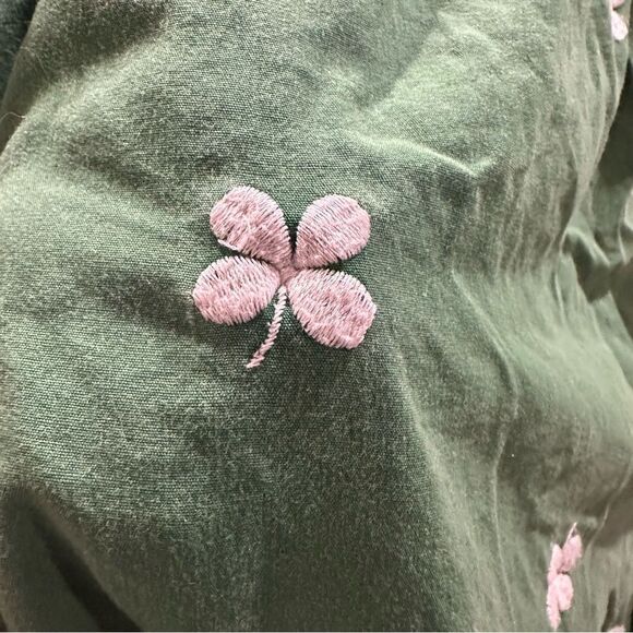 American Eagle Green Floral Embroidered Lounge Pants Size XL - Picture 4 of 10